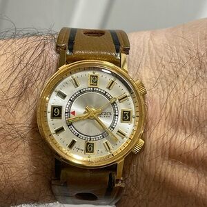 Vintage Ago Sears Alarm Mechanical Men’s Watch Swiss Made